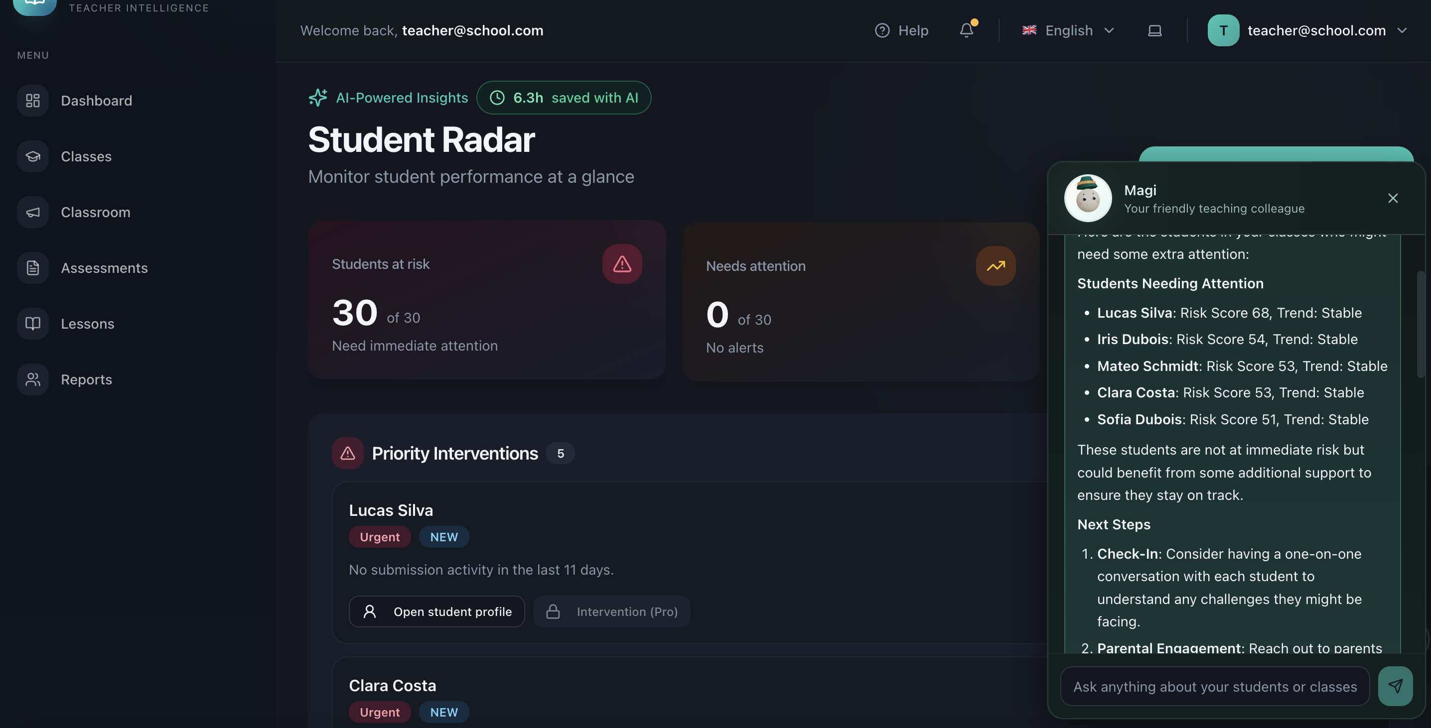 MagistrOS, intelligent google classroom assistant